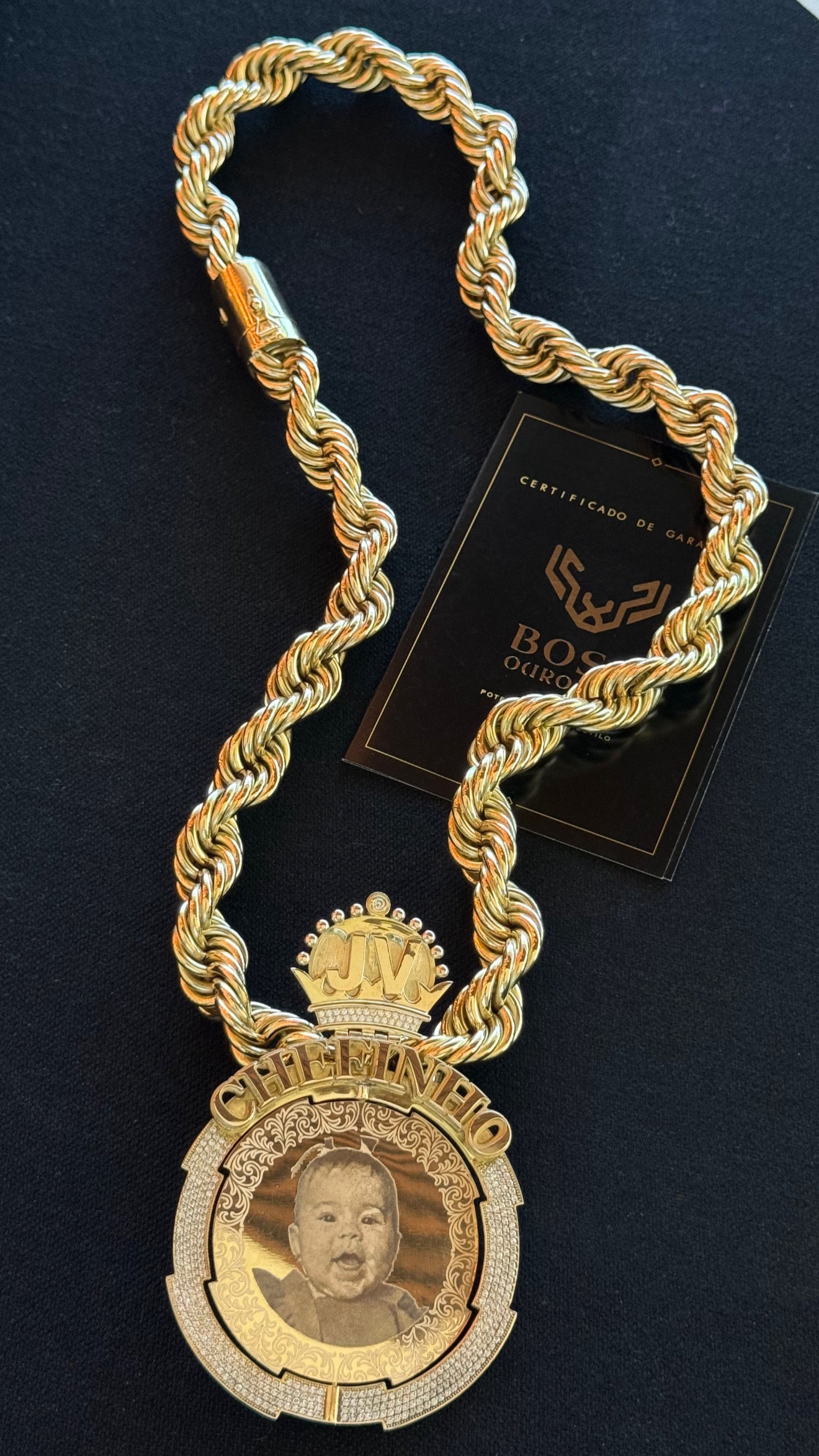 CORRENTE ELO BAIANO + PINGENTE PERSONALIZADO