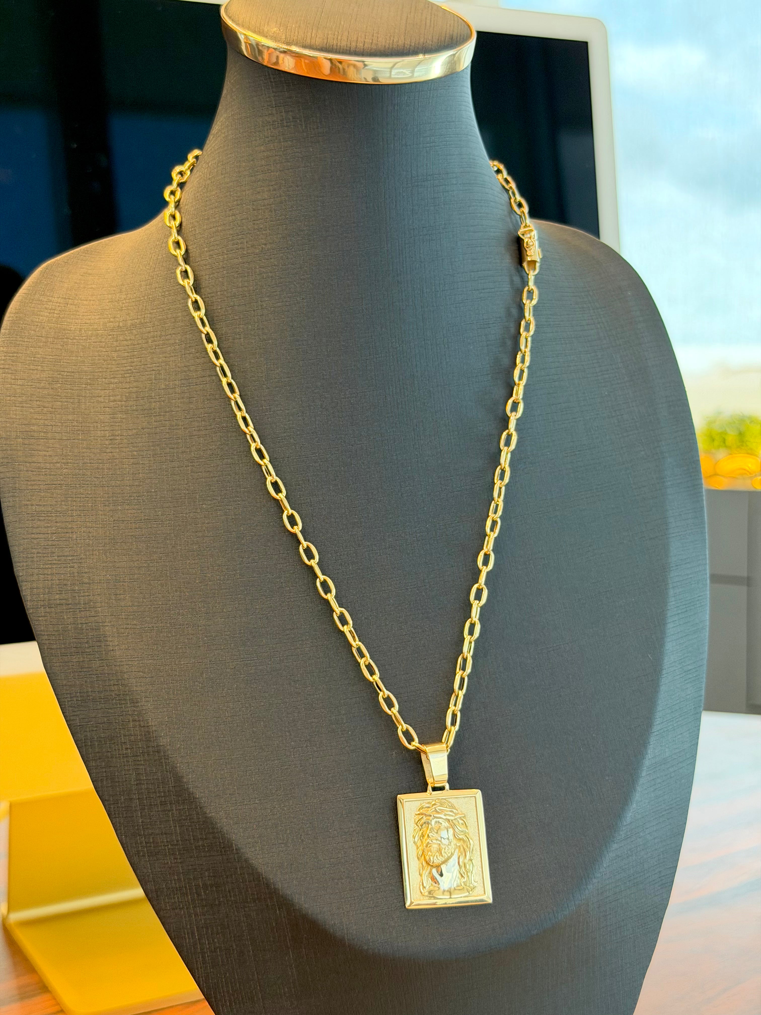 CORRENTE CARTIER + PINGENTE FACE DE CRISTO